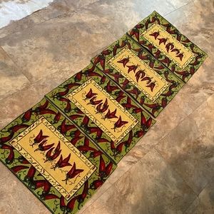 Set of 4 chili pepper placemats